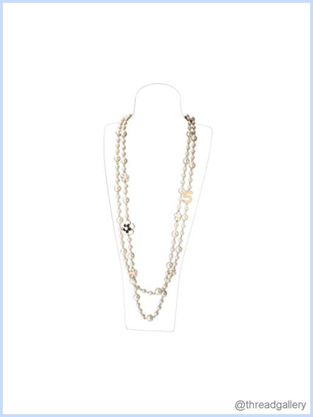 Layered Imitation Pearl Pendant Necklace Shrimp Lobster Clasp